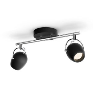 Rivano doble dirigible 4.3W X2 luz cálida negro apliqué cielo / muro PHILIPS