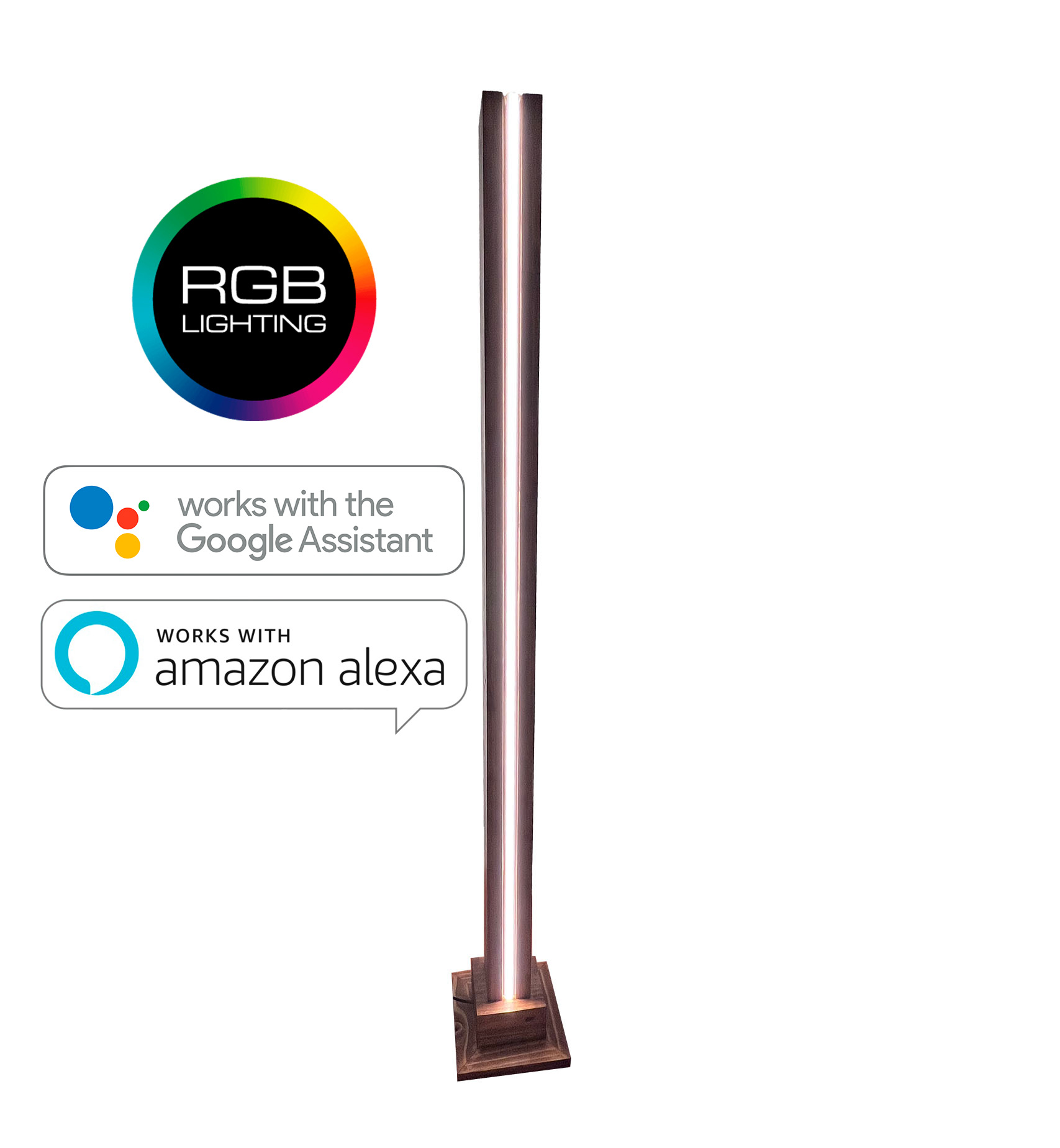 Lámpara de pie LED RGB inteligente funciona con Alexa Google Home, control  remoto WiFi, luz de pie alta, súper brillante 2000 lm que cambia de color y