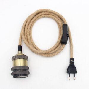 Cable de yute para lampara soquete bronce