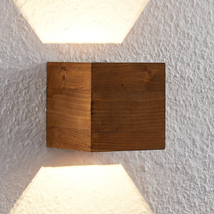 lampara aplique de pared cubo de madera (Nogal)
