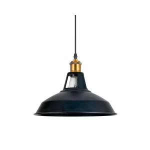 Lampara Colgante Aluminio industrial E27 30 Cm Color Negro - Planspat
