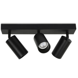 Aplique Porta Ampolleta Dicroica Triple Dirigible Color Cuerpo Negro