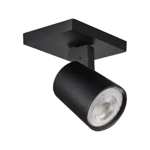 Aplique Porta Ampolleta Dicroica Simple Dirigible Color Cuerpo Negro