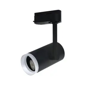 Foco de riel monofásico porta ampolleta GU10 negro - Arob