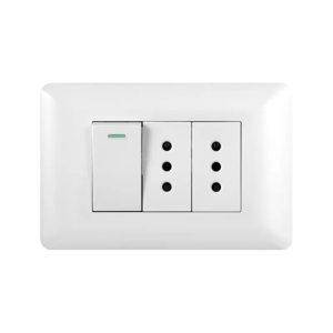 Tomacorriente Doble 10A + Interruptor Simple 9/12 Nova (Modulo Blanco)