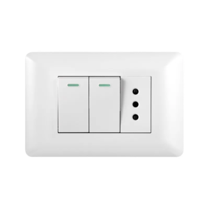 Tomacorriente + Interruptor Doble 9/12 Nova (Modulo Blanco)