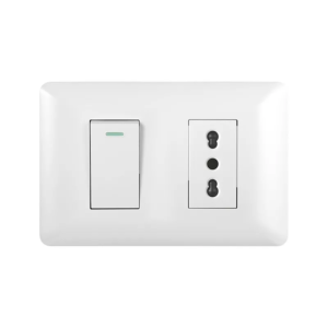 Tomacorriente 10/16A + Interruptor Simple 9/12 Nova Modulo Blanco