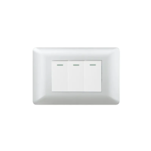 Interruptor Triple 9/12 Nova Plata Gris (Modulo Blanco)