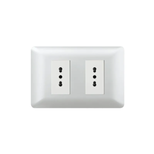 Tomacorriente Doble 10/16A Nova Plata Gris (Modulo Blanco)