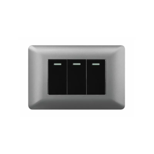 Interruptor Triple 9/12 Nova Gris Antracita (Modulo Negro)
