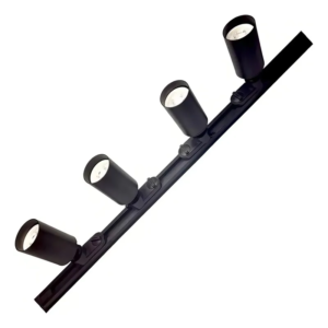 4 Foco Riel 7w + Riel Monofásico 1mt Negro